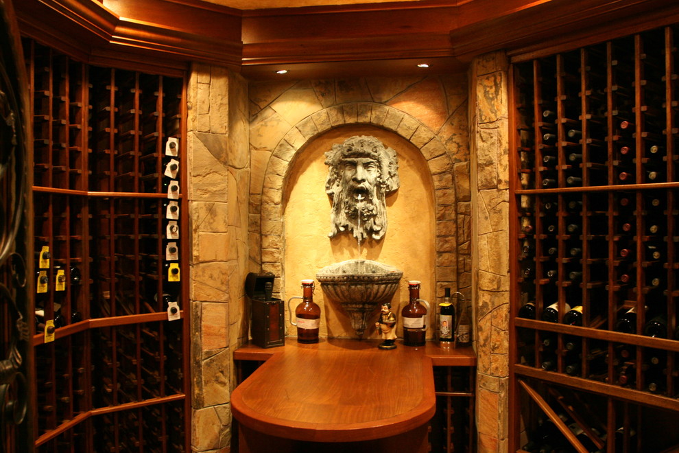 Indoor Water Fountain Wine Cellar with None 