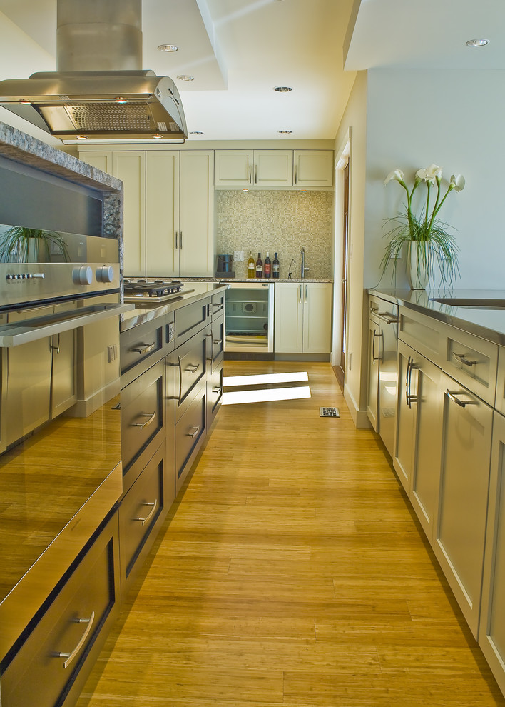 Industrial Cabinet Pulls Kitchen Contemporary with Bank of Drawers Bar