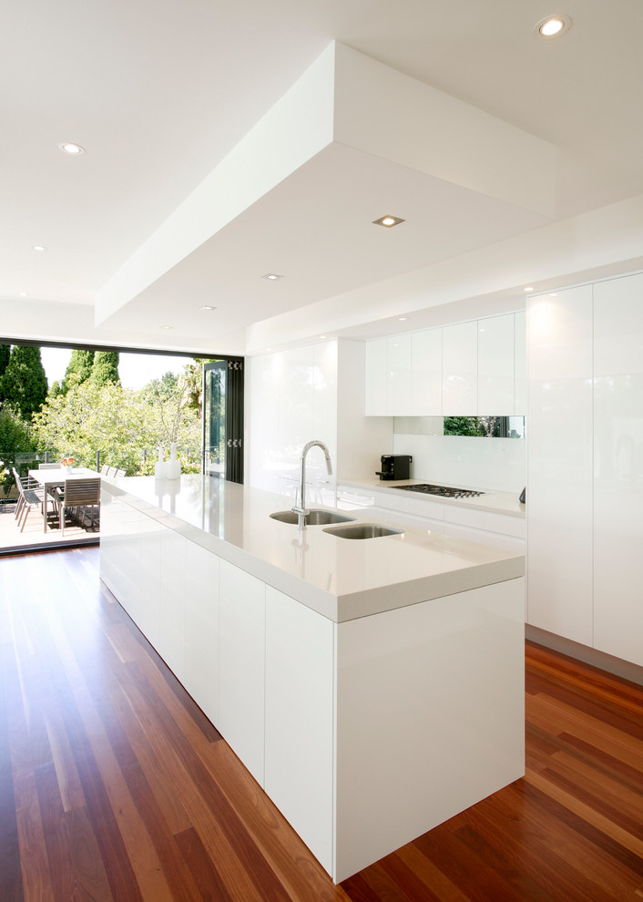 Industrial Hanging Lights Kitchen Modern with Bifold Doors Indoor Outdoor Living