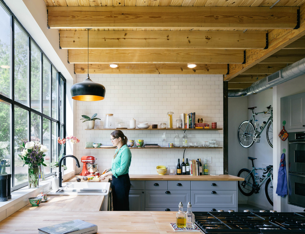 Industrial Kitchen Cabinets Kitchen Industrial with Barn Black Faucet Black