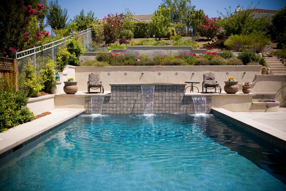 Industrial Pendant Lamp Pool Contemporary with Backyard Retreat Concrete Fencing