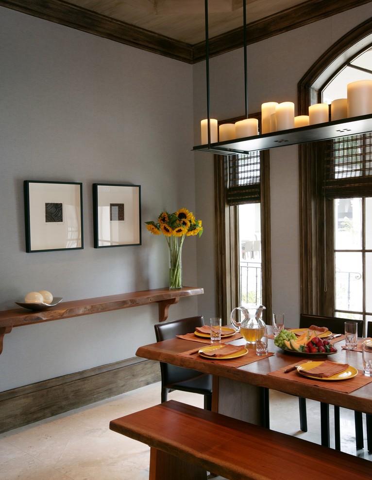 Industrial Wall Shelf Dining Room Contemporary with Crown Molding Dining Bench