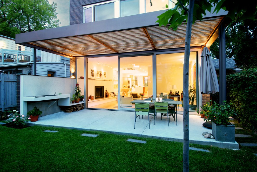 Inexpensive Patio Cover Ideas Patio Modern with Built in Charcoal Grill Concrete
