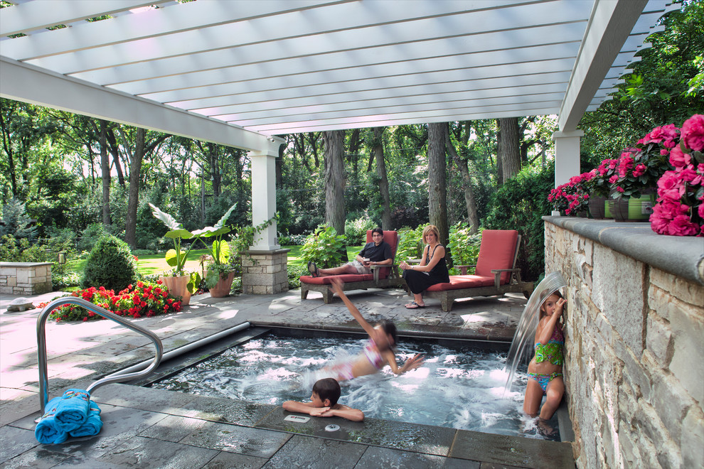 Inground Hot Tubs Pool Traditional with Auto Cover Forever Home