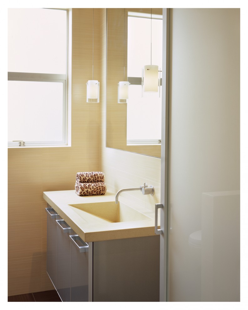 Instant Pendant Light Bathroom Modern with Awning Windows Floating Vanity