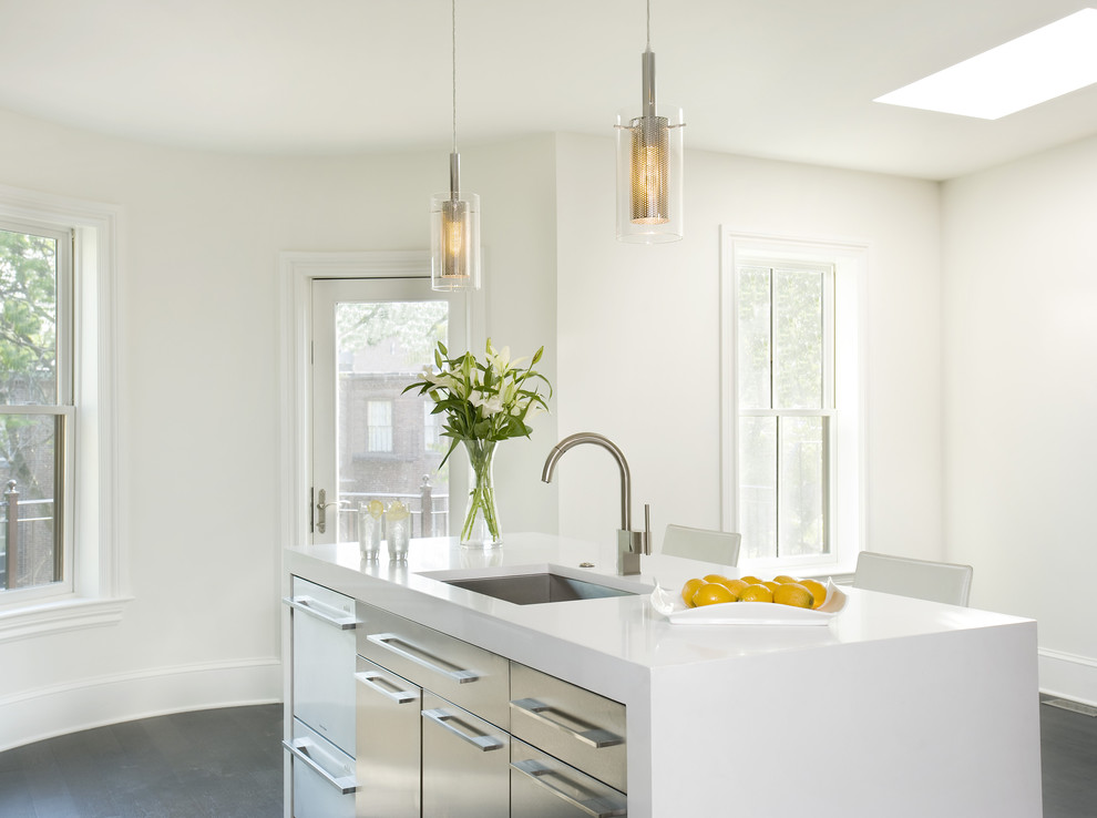 Instant Pendant Light Kitchen Modern with Counter Stools Curved Wall