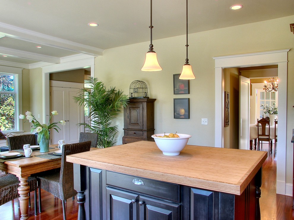 Instant Pendant Light Kitchen Traditional with Butcher Block Craftsman Dining