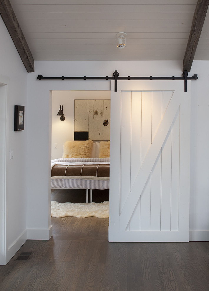 interior barn doors for homes Bedroom Contemporary with barn door baseboards ceiling