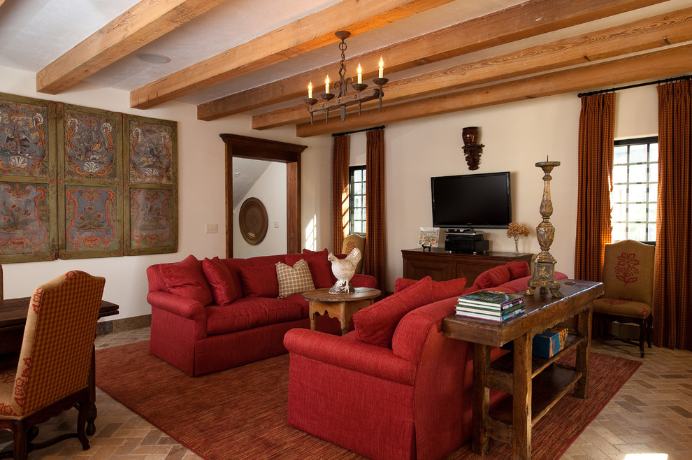 Interior Brick Flooring Living Room Rustic with Brick Flooring Console Table