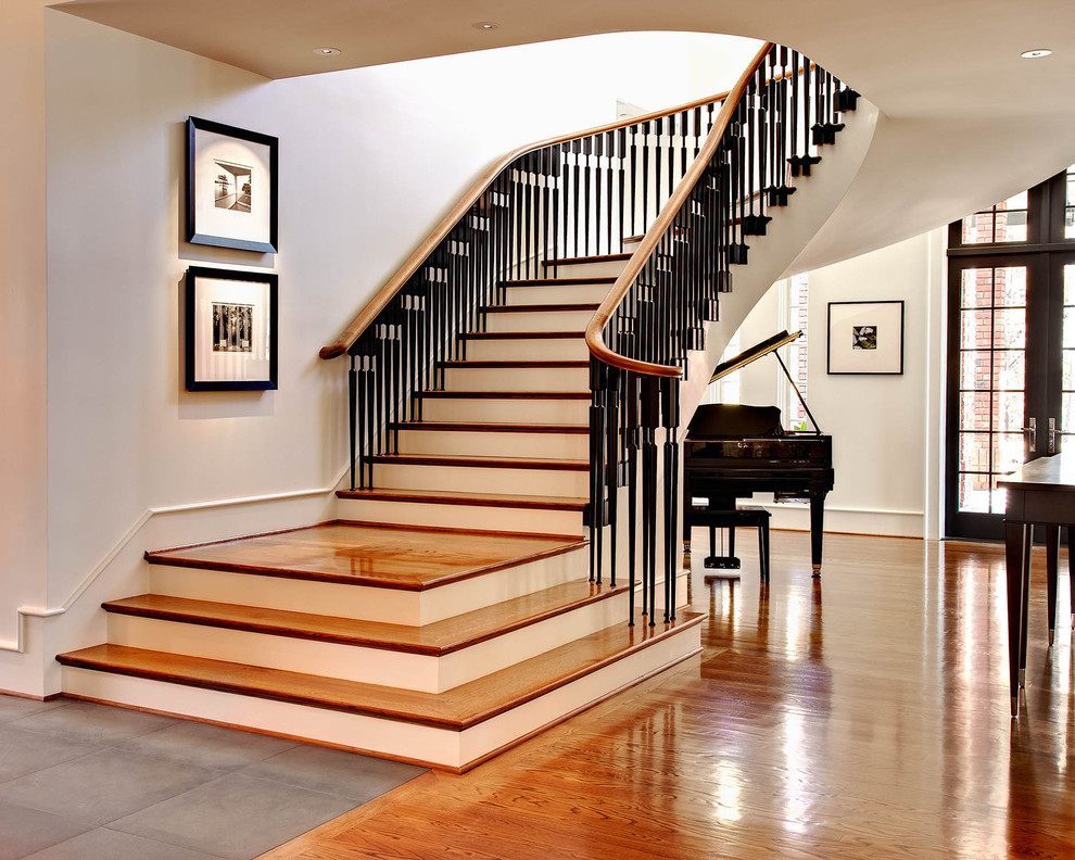 Interior Decorators Charlotte Nc Staircase Traditional with Asymmetrical Banister Basboards Curved