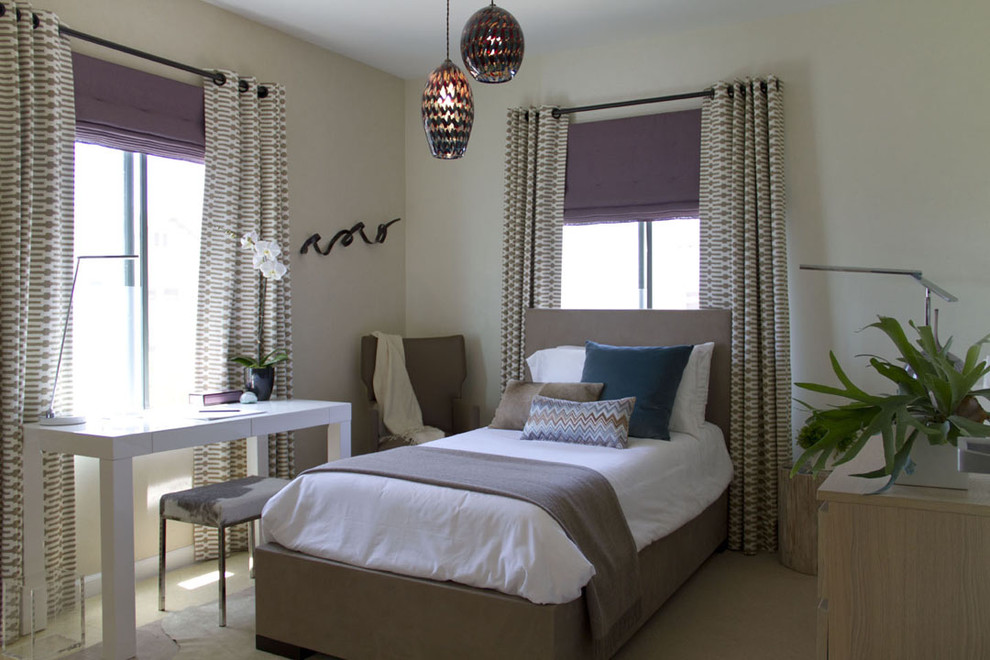 Interior Design Firms Los Angeles Bedroom Contemporary with Bed Pillows Curtains Decorative