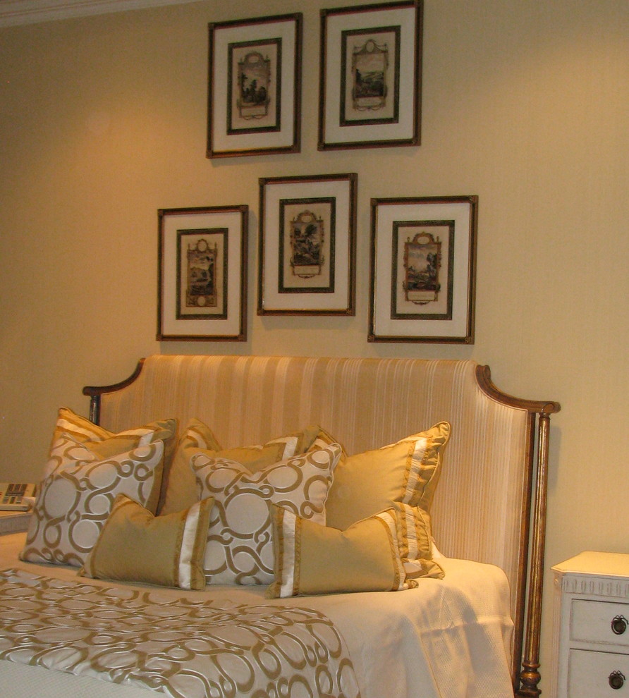 Interior Design Memphis Bedroom Traditional with Antique Prints Custom Bedding