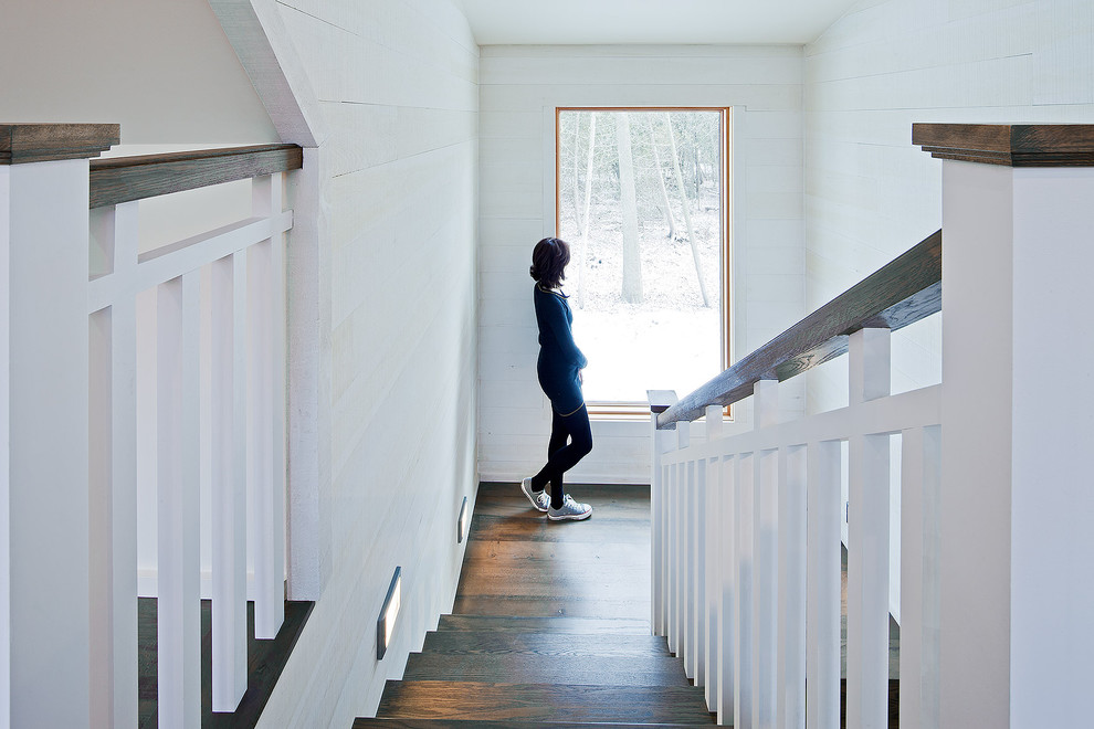 Interior Metal Stair Railing Staircase Rustic with Banister Framed View Handrail