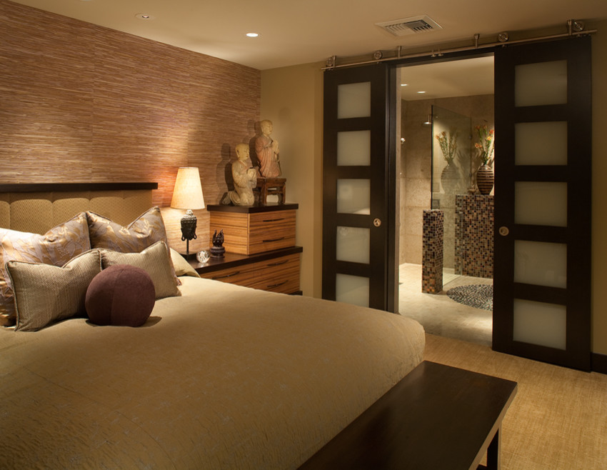 Interior Sliding Barn Doors Bedroom Asian with None 