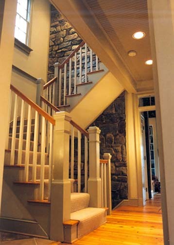 Interior Stone Walls Staircase Traditional with Interior Stonework Railings Stairs