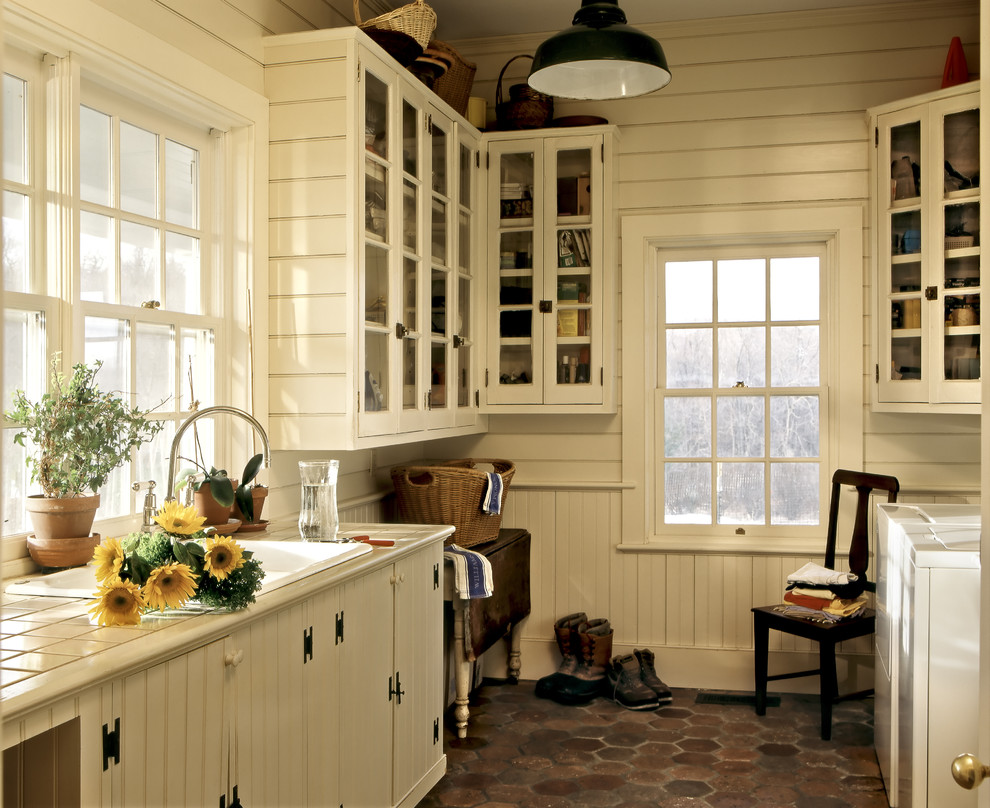Interior Wood Paneling Laundry Room Farmhouse with Cabinetry Country Country Home