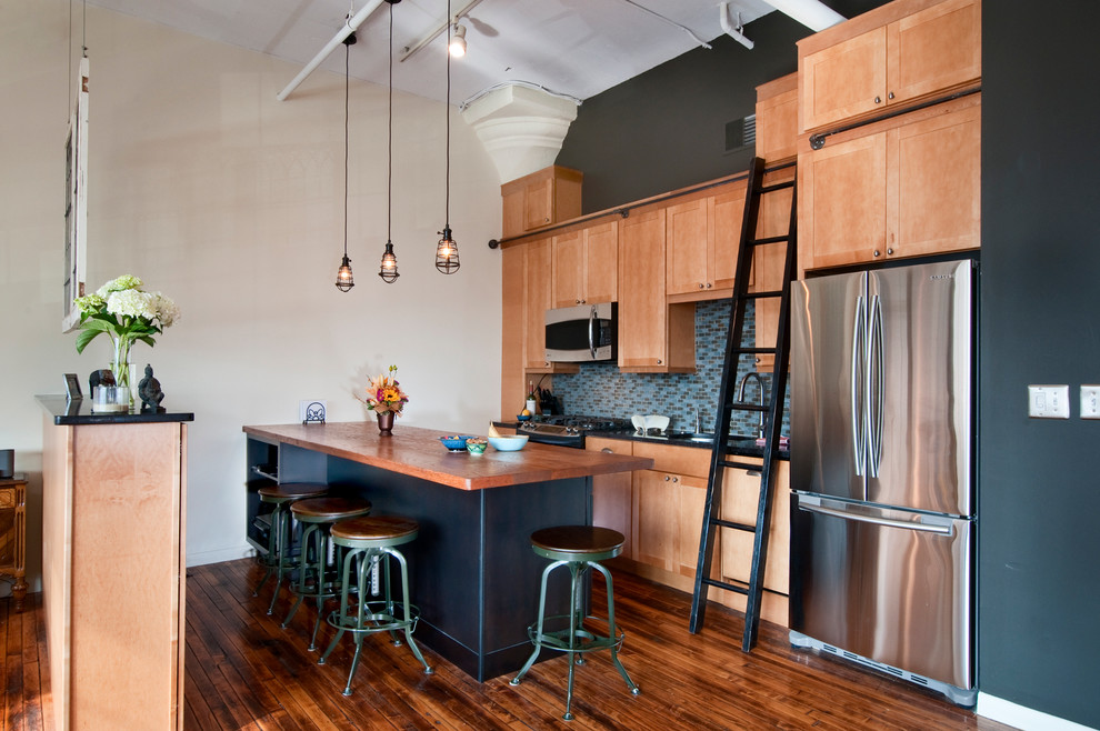 Iron Bar Stools Kitchen Industrial with Art Studio Beige Wall