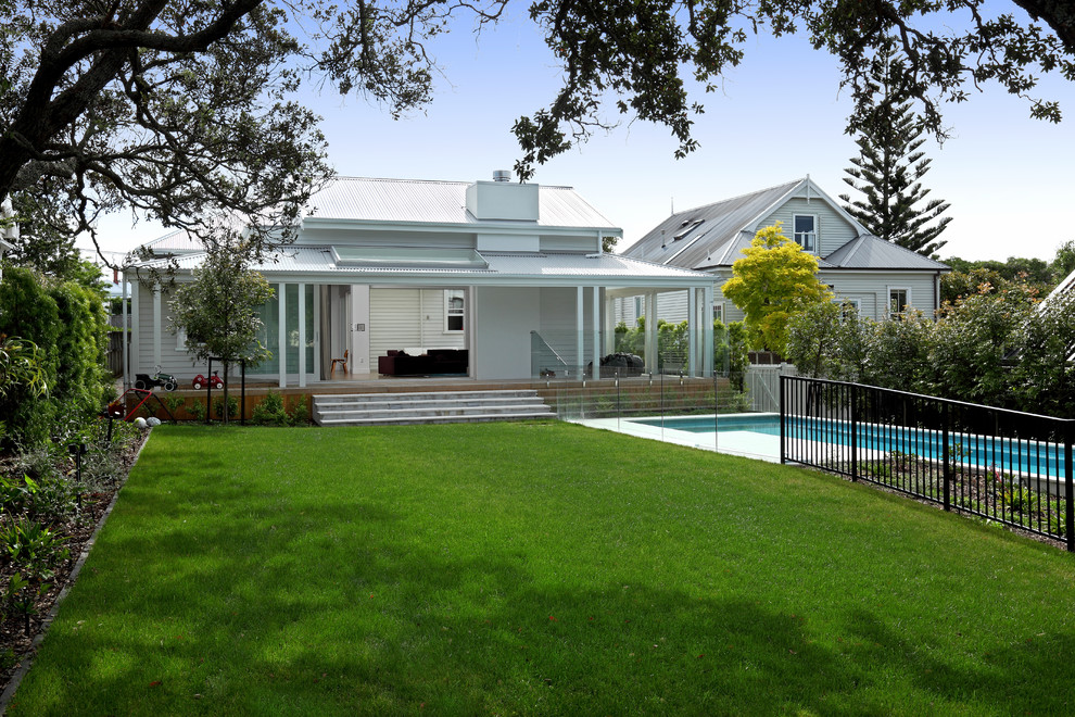 Iron Gates Design Exterior Transitional with Covered Patio Deck Garden