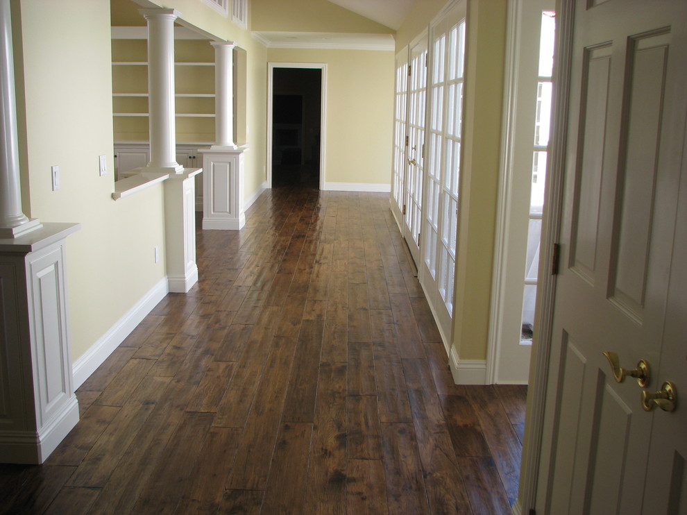 Iron Railing Designs Hall Traditional with Hardwood Hardwood Flooring Hickory