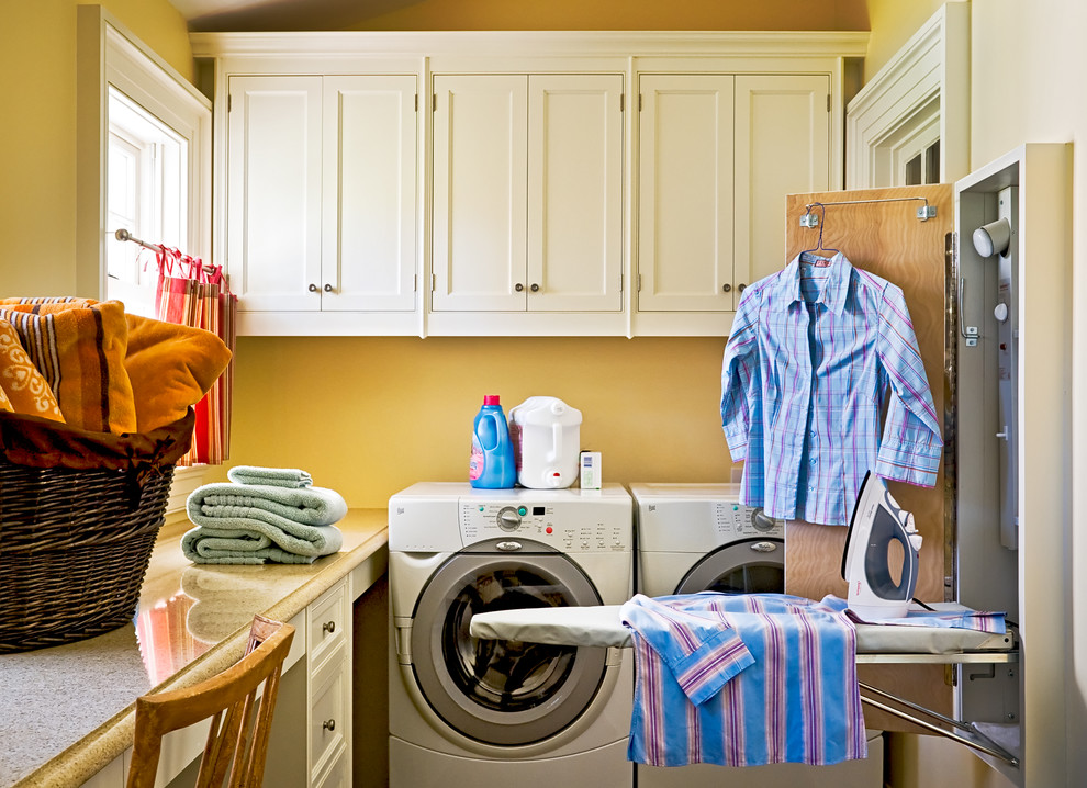 Ironing Board Cabinet Laundry Room Traditional with Built in Storage Fold