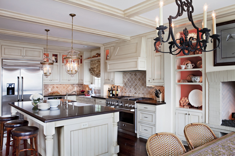 Island Range Hoods Kitchen Traditional with Bell Pendant Lighting Bistro