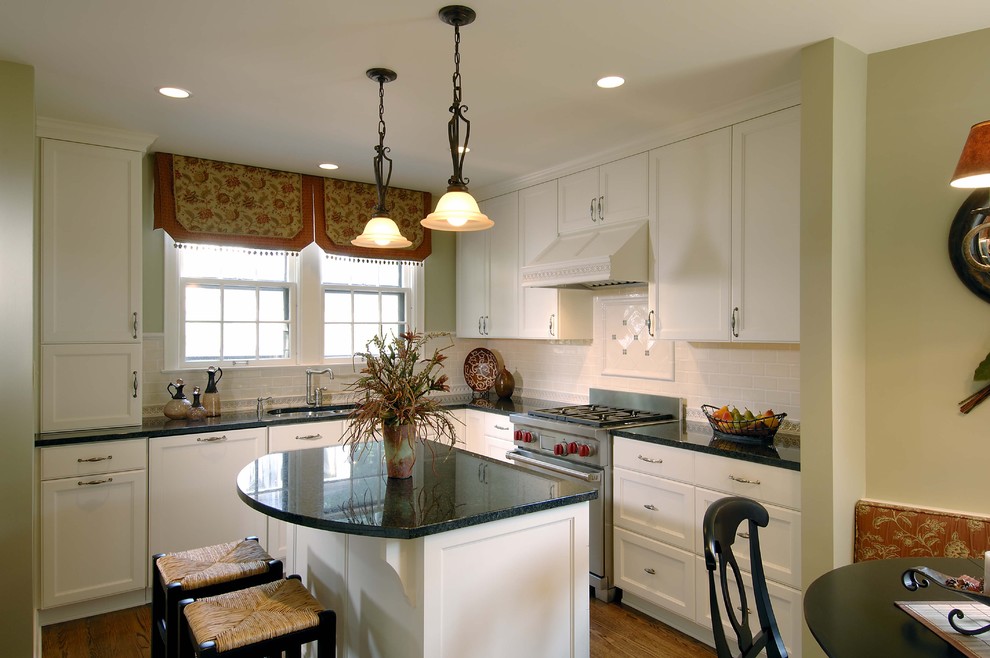 Islands for Small Kitchens Kitchen Traditional with Bench Seat Black Counters