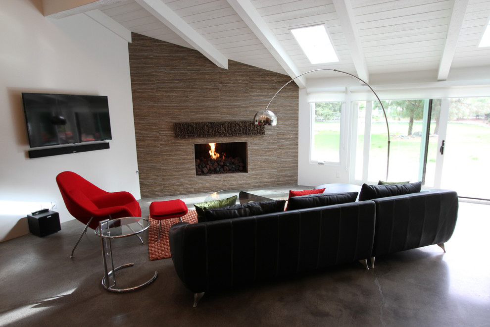 Italian Leather Sofa Family Room Modern with Arc Floor Lamp Corner1