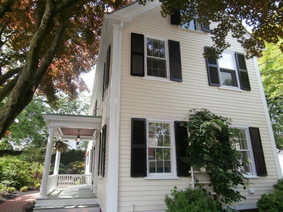 James Hardie Siding Colors Exterior Traditional with Black Shutters Classic Style