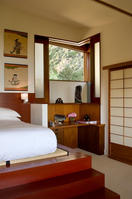 Japanese Platform Bed Bedroom Asian with None 