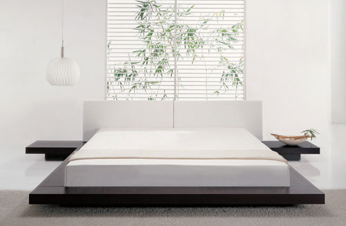 Japanese Platform Bed Bedroom Asian with None 1