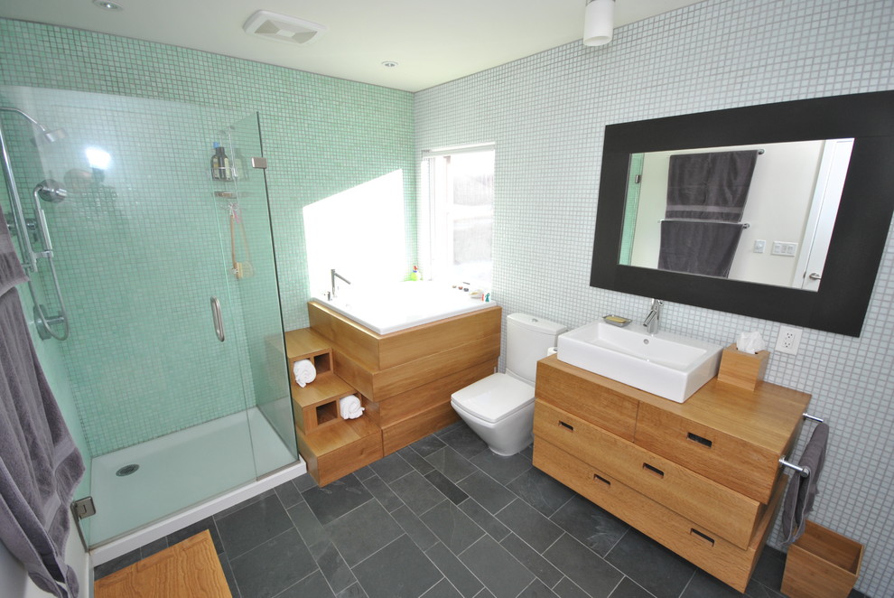 Japanese Soaking Tub Shower Bathroom Contemporary with None 