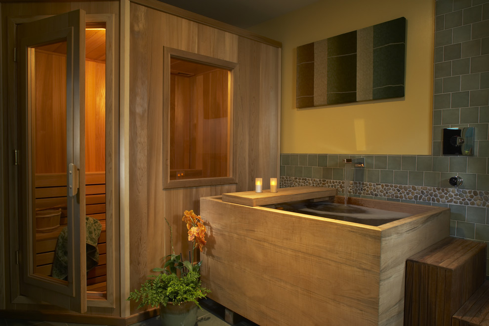 Japanese Soaking Tubs for Small Bathrooms Bathroom Asian with Accent Tile Bathroom Bathtub