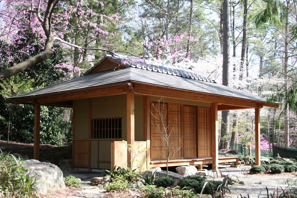 Japanese Style Furniture Exterior Asian with Flowering Trees Garden Structure