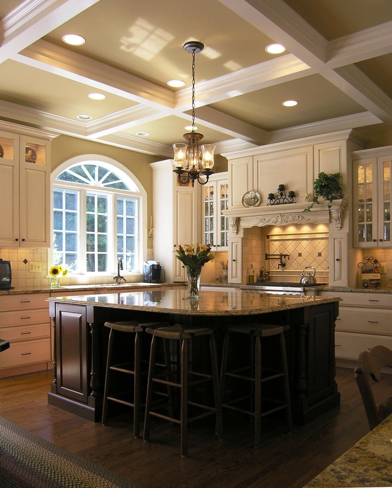 Java Kitchen Cabinets Kitchen Traditional with Benjamin Moore Breakfast Bar