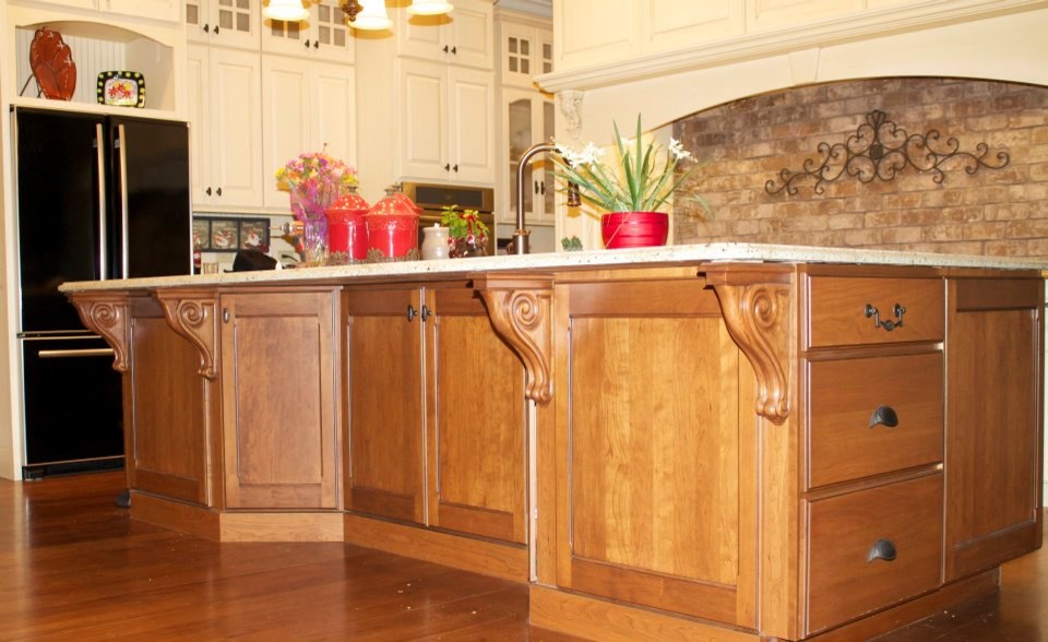 Jeffrey Alexander Hardware Kitchen Traditional with Brick Backsplash by Kitchen