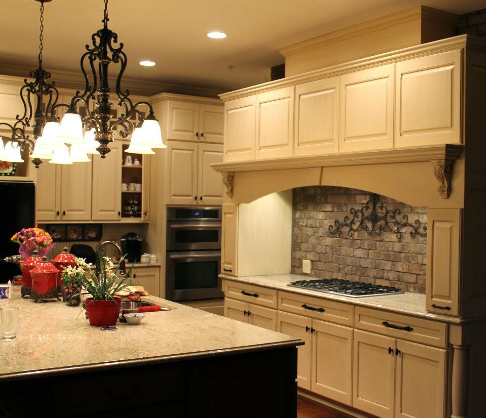 Jeffrey Alexander Hardware Kitchen Traditional with Brick Beadboard Backsplash By