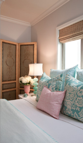 John Robshaw Bedding Bedroom Transitional with Bed Benjamin Moore Classic