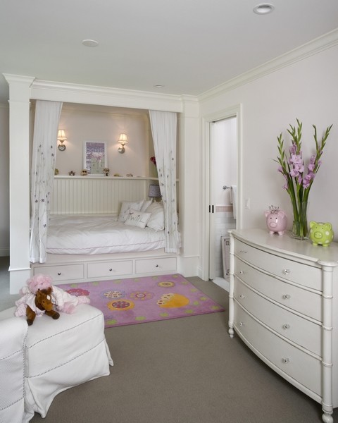 Kids Trundle Beds Bedroom Traditional with Built in Bed Trundle