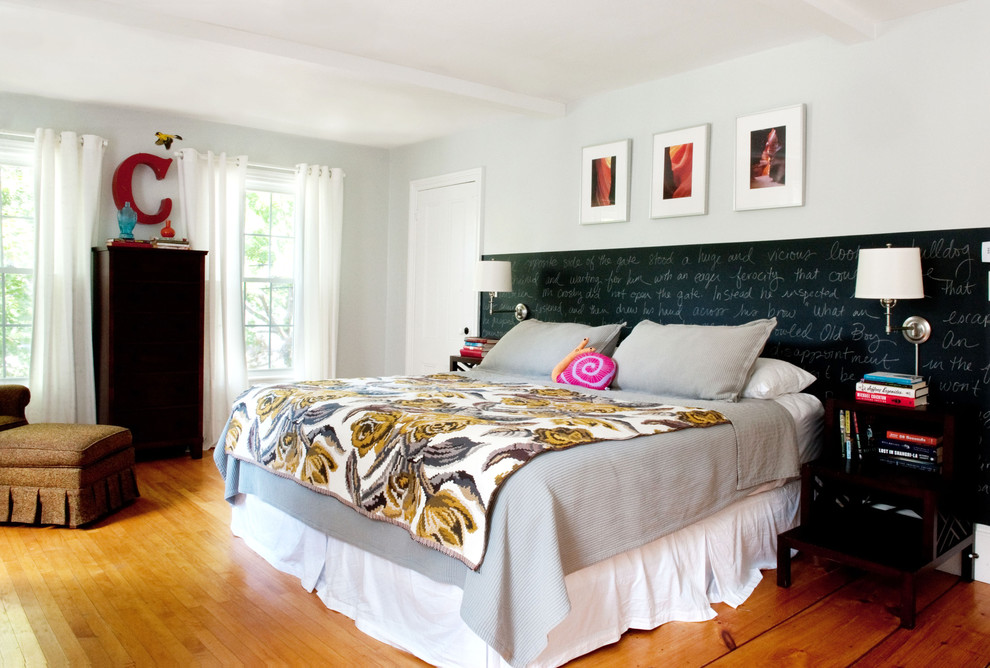 King Size Headboard Ideas Bedroom Eclectic with Bedside Table Bedskirt Chalkboard