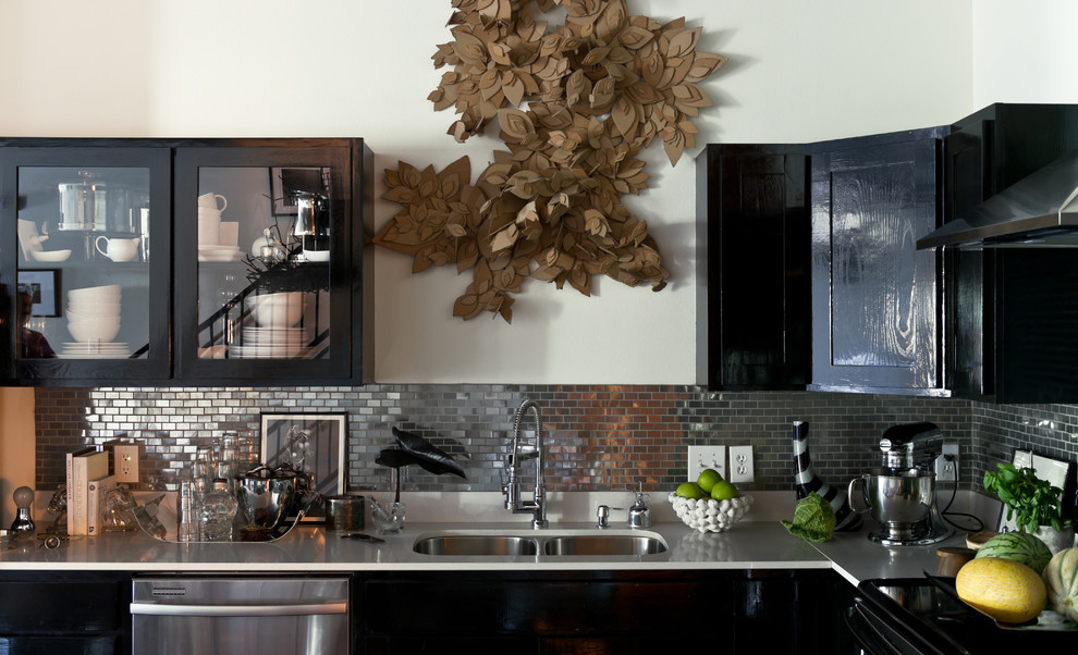 Kitchen Backsplash Images Kitchen Contemporary with Artwork Black and White