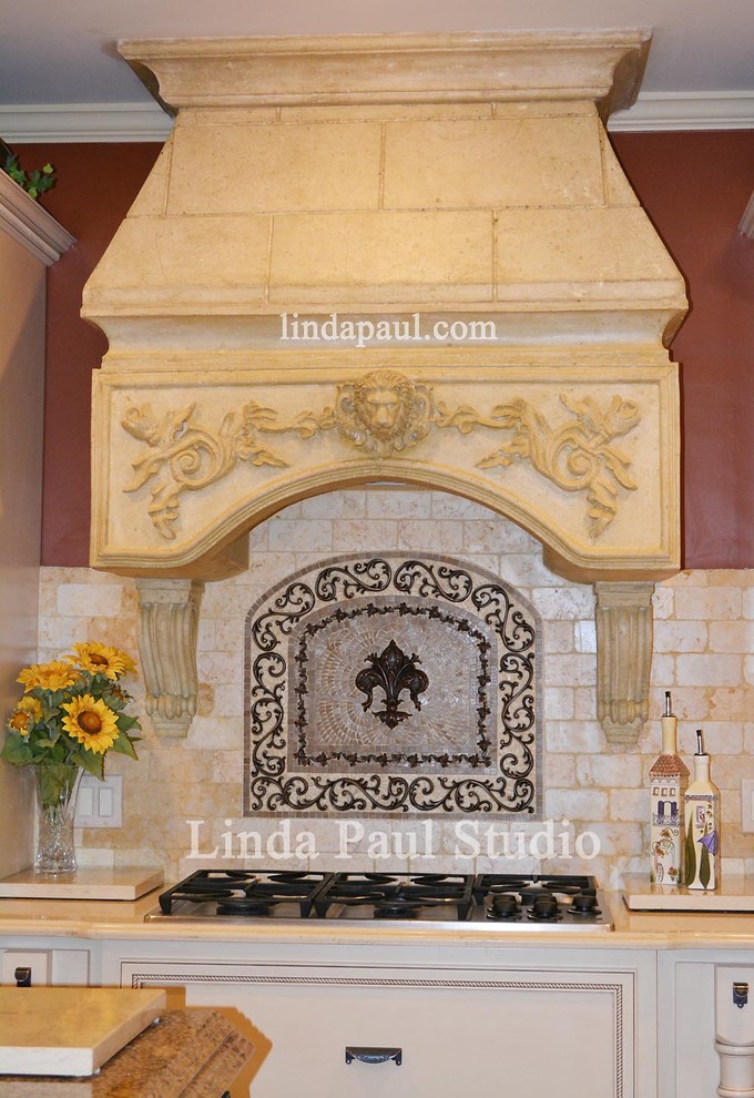 Kitchen Backsplash Medallions Kitchen Traditional with Artistic Tile Back Splash