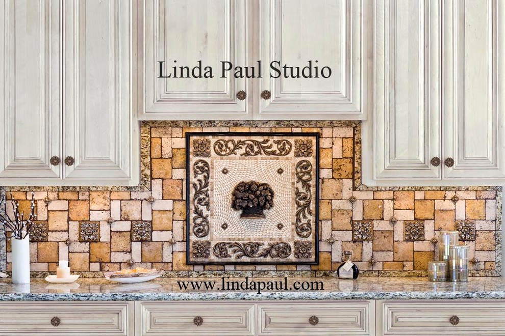 Kitchen Backsplash Medallions Kitchen Traditional with Backsplashes Fruit Basket Kitchen
