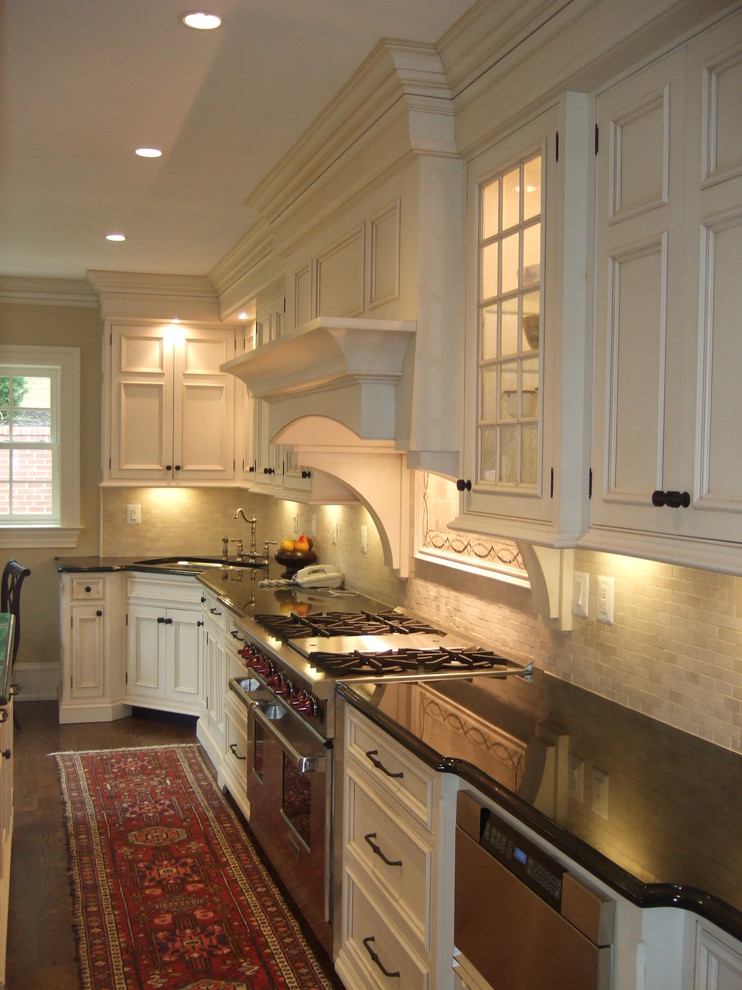 Kitchen Cabinet Door Styles Kitchen Traditional with Absolute Black Black Counters