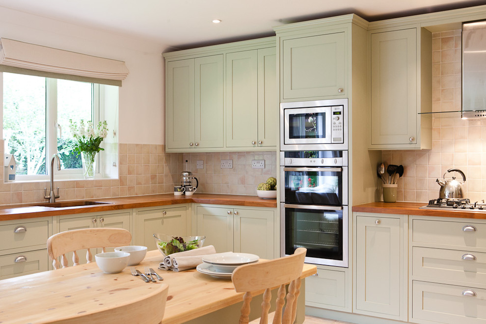 Kitchen Cabinet Door Styles Kitchen Traditional with Beige Tile Backsplash Cooktop