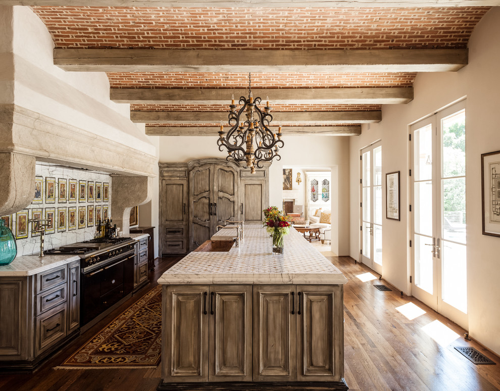 Kitchen Cabinet Stains Kitchen Mediterranean with Arch Ceiling Beams Black