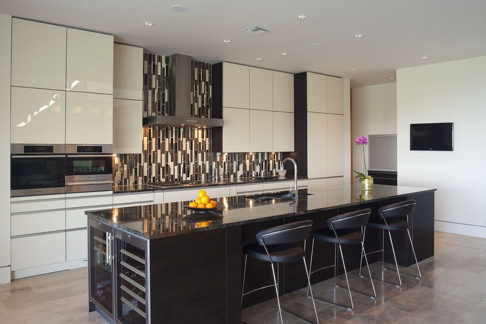 Kitchen Cabinets Black Kitchen Contemporary with Black and White Breakfast