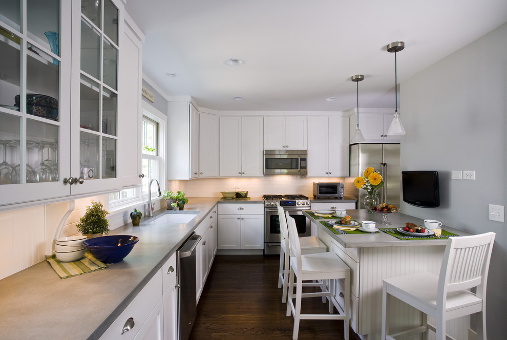 Kitchen Countertop Options Kitchen Traditional with Beadboard Bin Pulls Breakfast