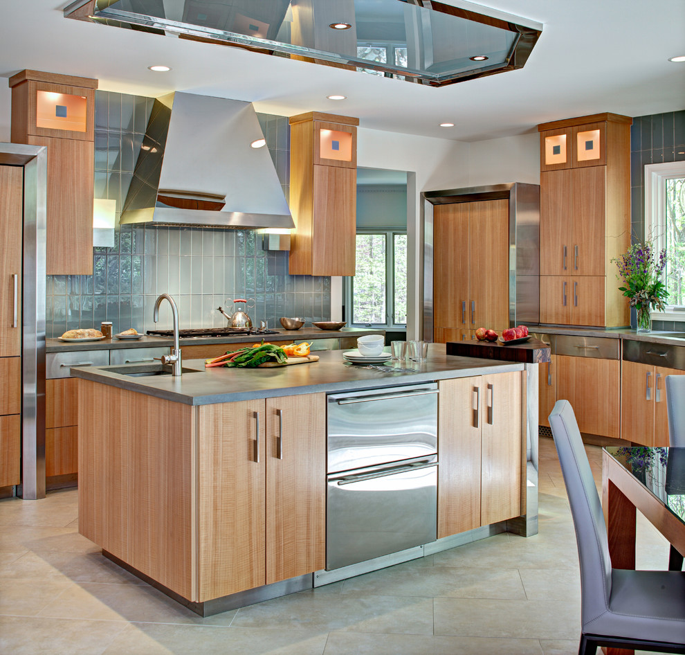 Kitchen Hood Vent Kitchen Contemporary with Backsplash Custom Made Metal