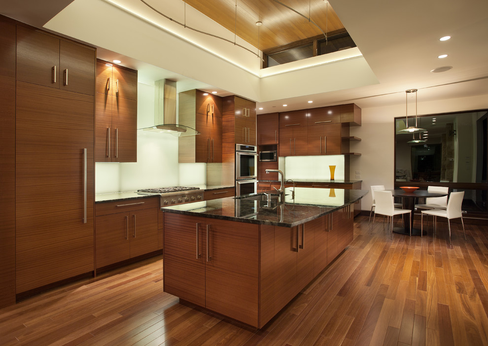 Kitchen Hood Vent Kitchen Modern with Backlit Backsplash Bar Stools