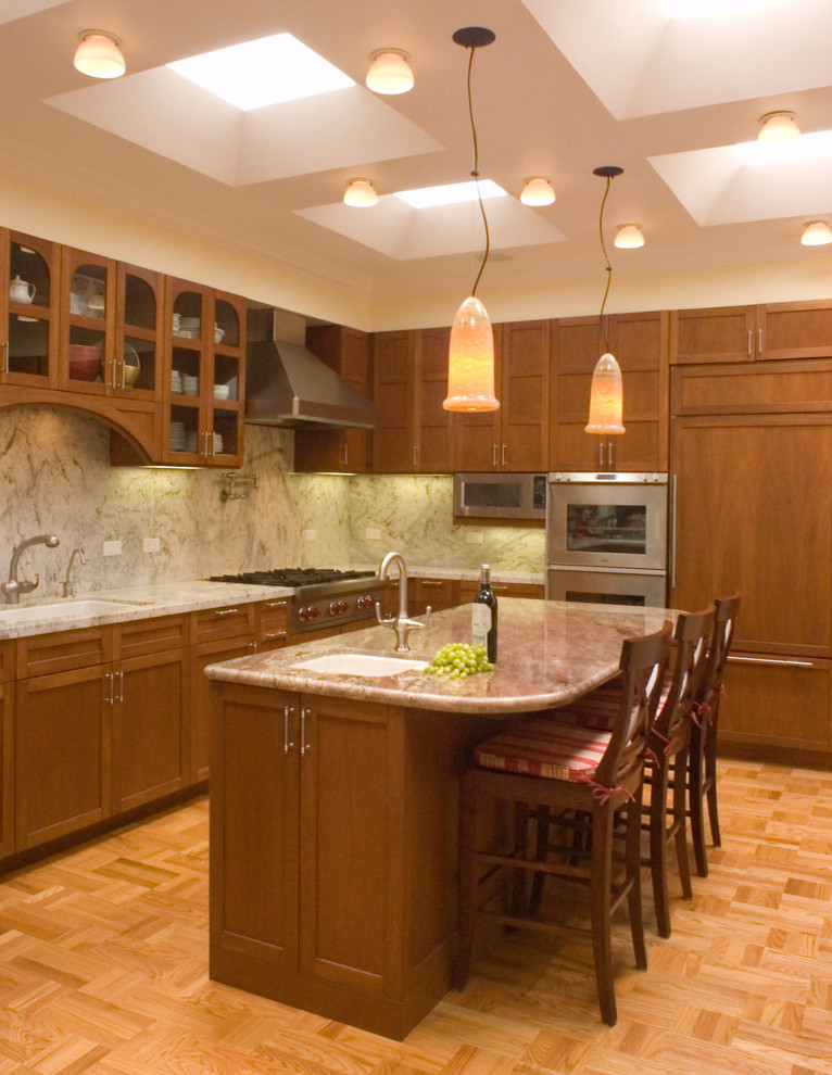 Kitchen Led Lighting Kitchen Traditional with Ceiling Lights Dark Wood